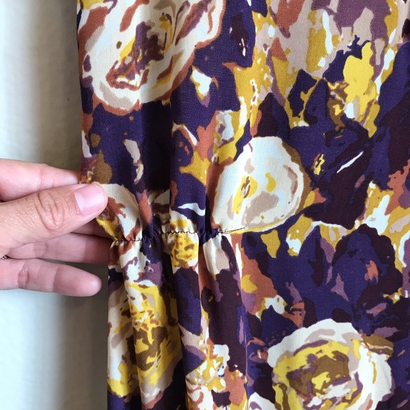 Land's End Purple Floral Georgette Ruffle - Picture 7 of 8